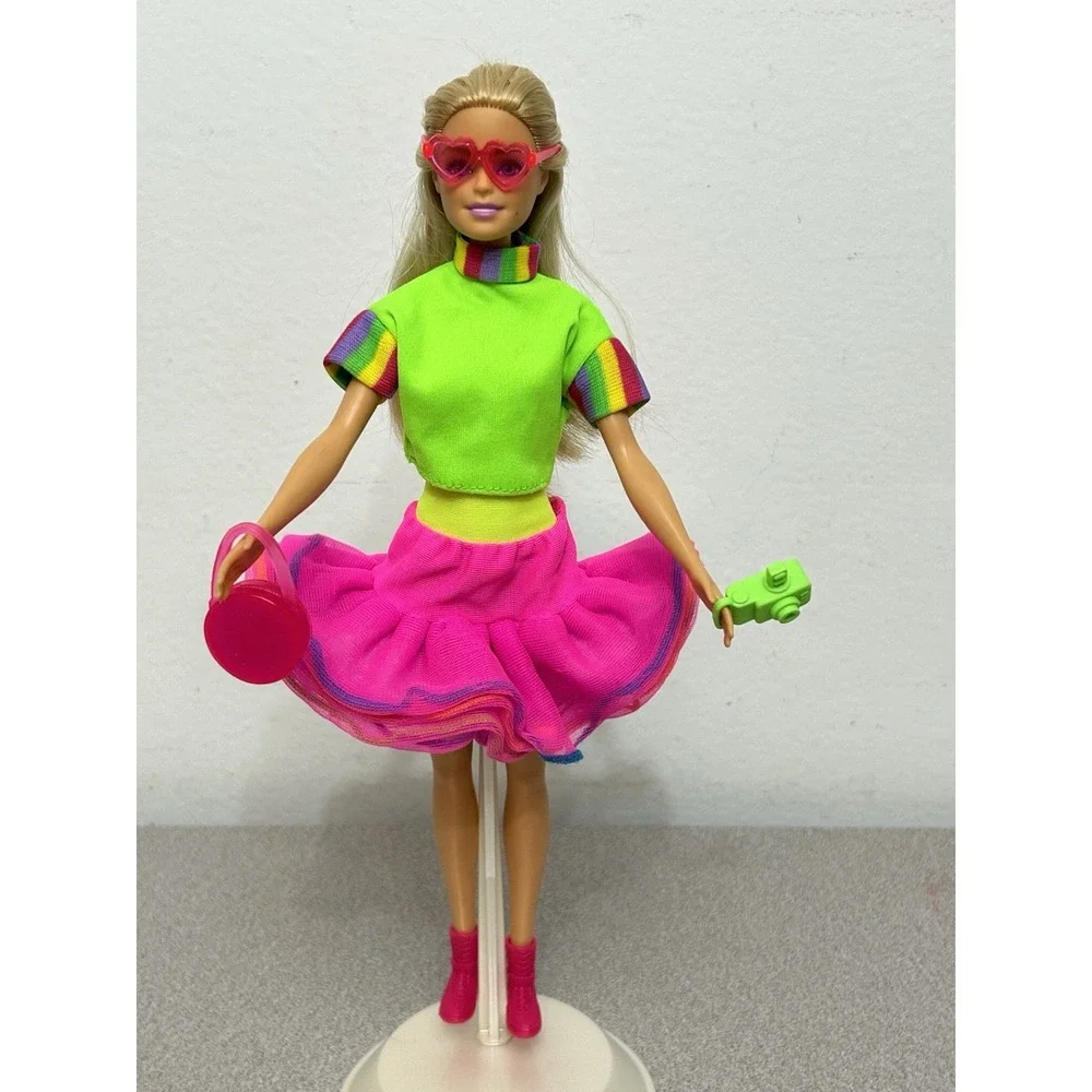 Barbie Outfit, Lime Green Jacket With Colorful Tutu Skirt, Top And More, NO DOLL